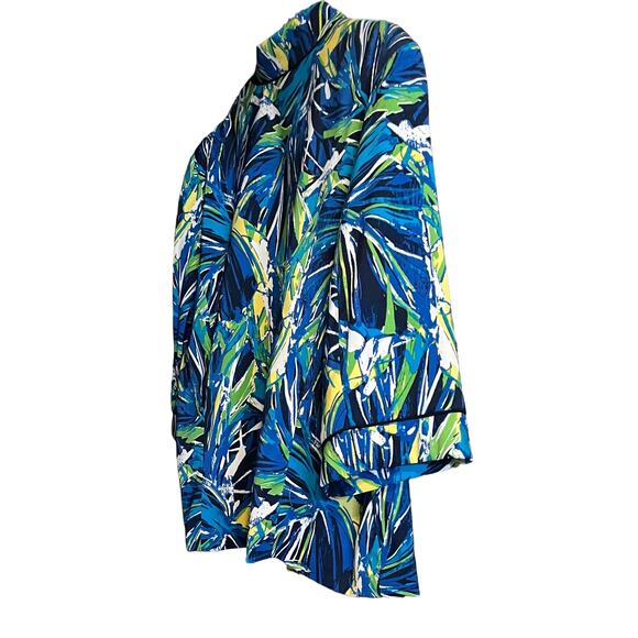 LAVENDER & HONEY 3/4 SLV OPEN-FRONT BLAZER/JACKET, WOMENS, 3X, BLUE YELLOW WHITE - Picture 4 of 12